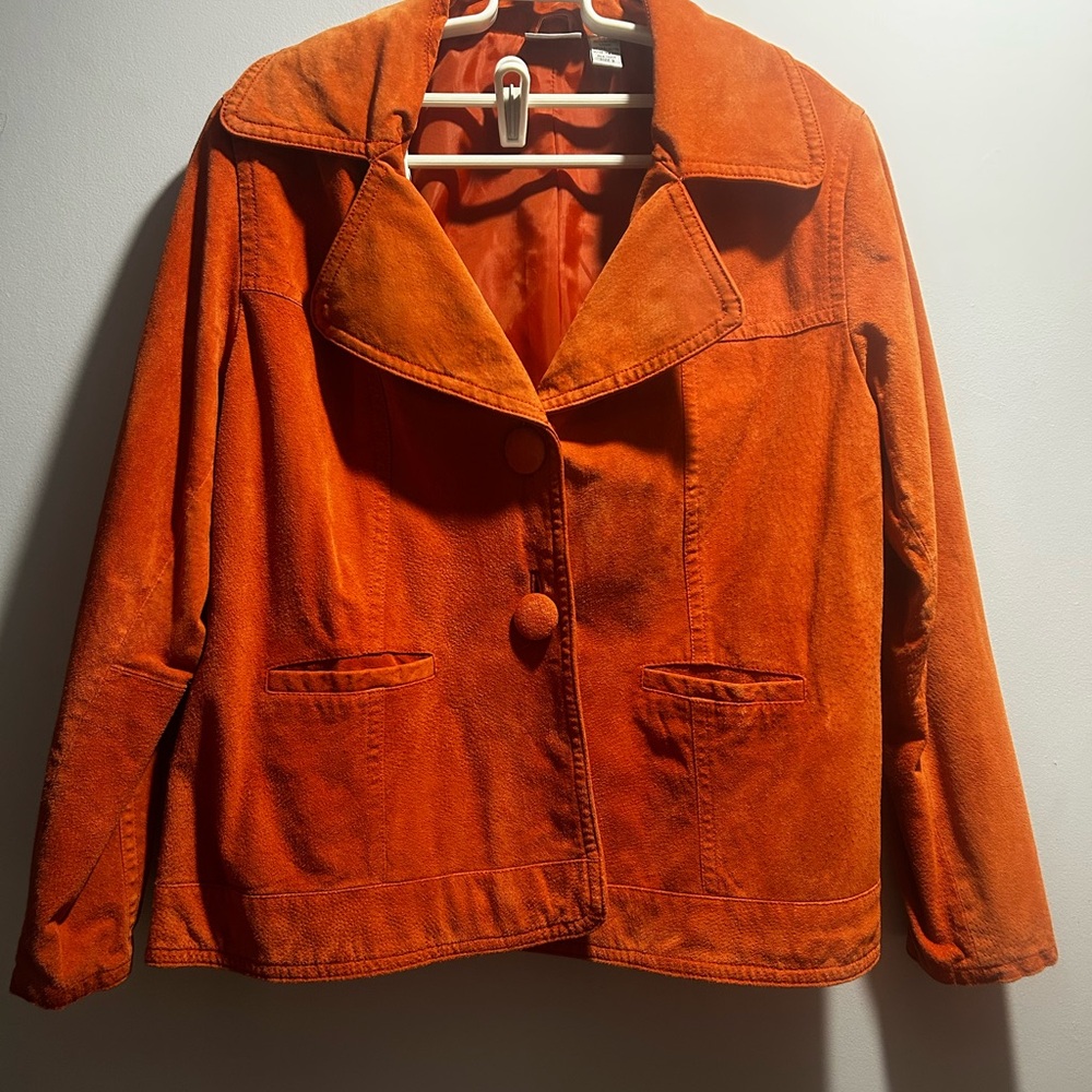 Chico’s Orange Suede Jacket
